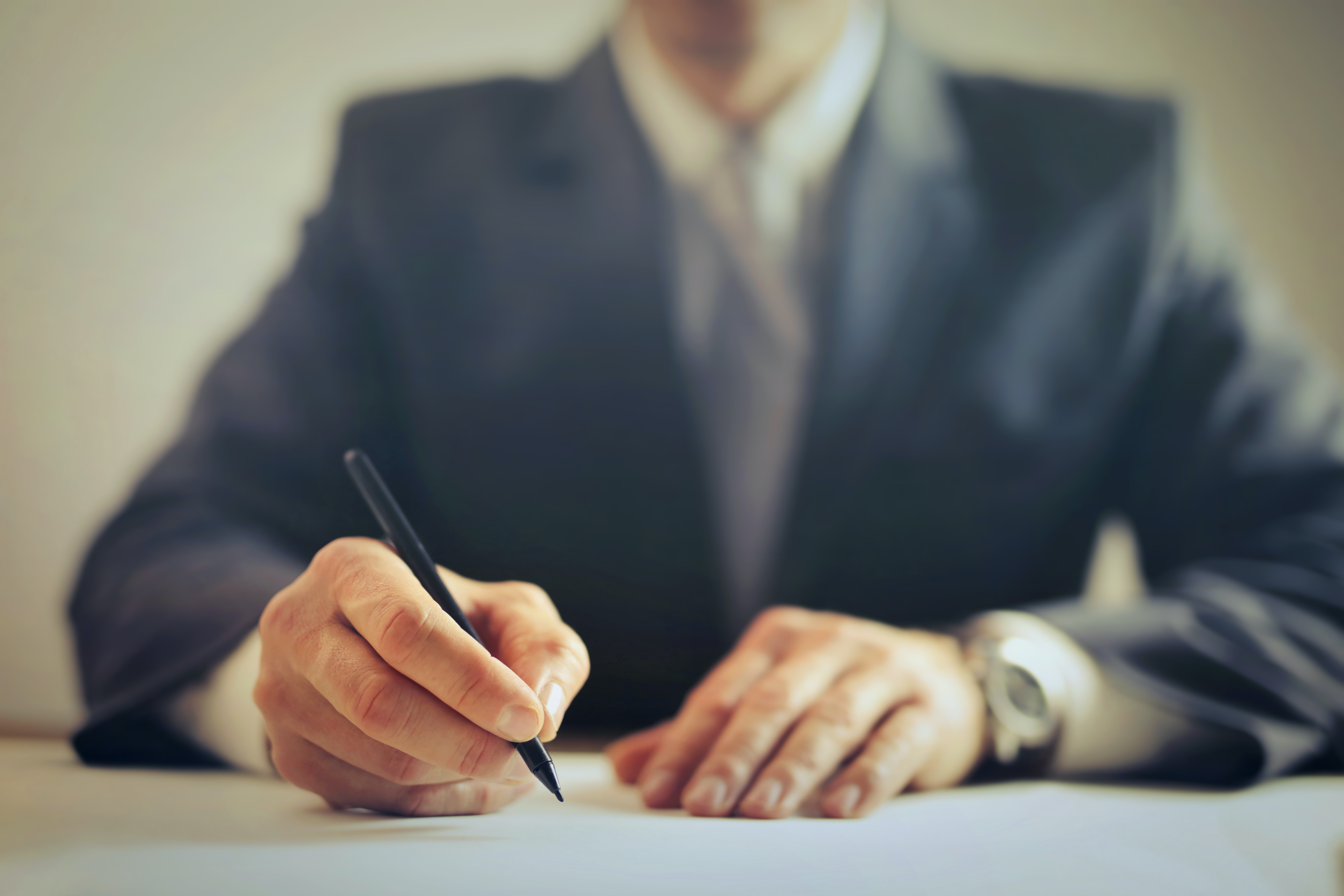 Businessman signing a contract